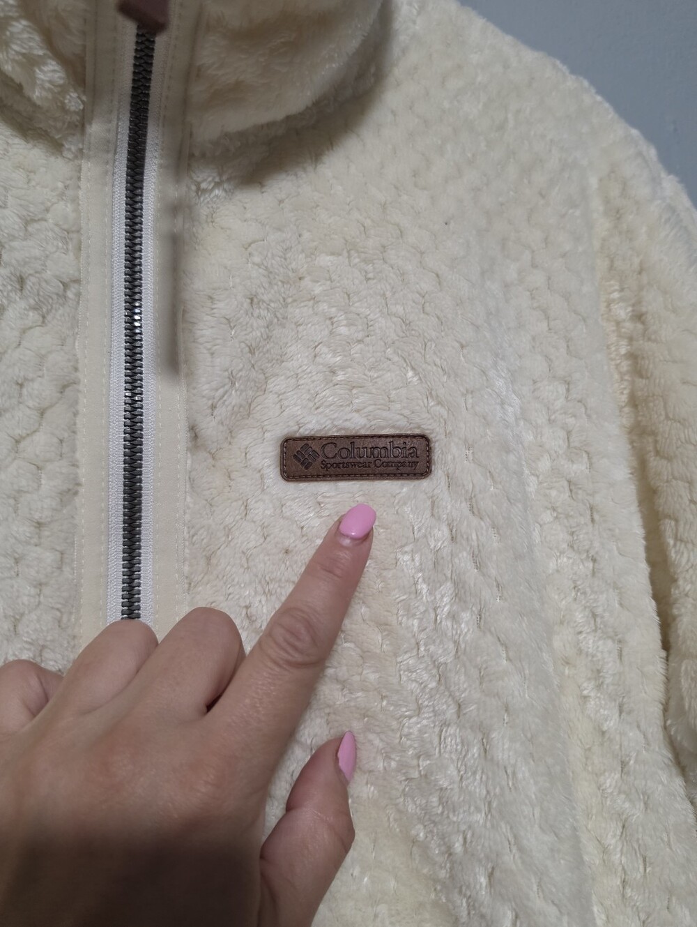 COLUMBIA Jacket Womens Plus 1X Ivory Plush Fleece Full Zip Cozy Outdoor Winter - Picture 4 of 8